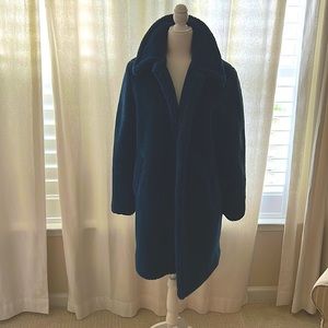 Sherpa coat, indigo blue, excellent condition. Too warm for NC winters.
